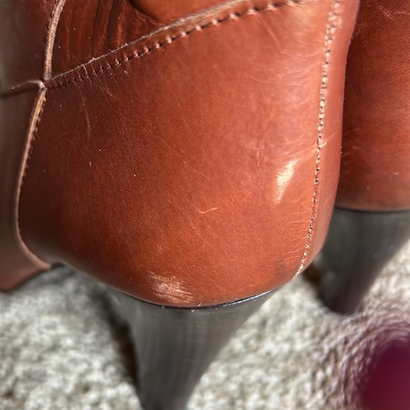 Coach cognac mid calf high heeled boots. Size 7 - Picture 6 of 11